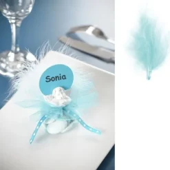 Badaboum Plume De D Coration Bleu Ciel 7Cm X 20 Pi Ces