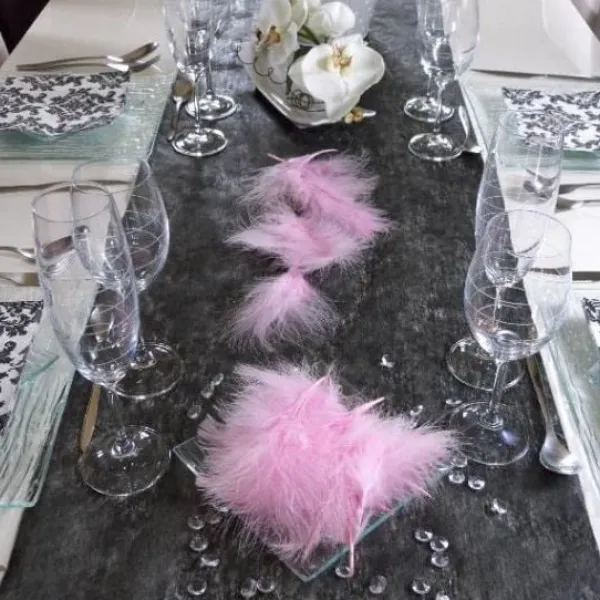 Badaboum Plume De D Coration Rose 7Cm X 20 Pi Ces