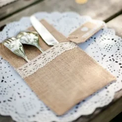 Sale Porte Couvert En Jute Et Dentelle X 4 Pi Ces Theme Dentelle