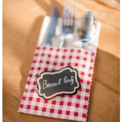 Badaboum Porte Couvert En Lin Vichy X 5 Pi Ces