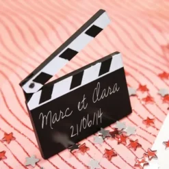 Hot Porte Nom Ardoise Clap Cinema Theme Cinema