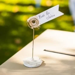 New Porte Nom Fleur Jute Dentelle Theme Dentelle