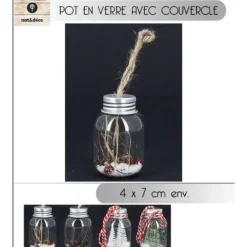 Badaboum Pot En Verre Déco De Noel Avec Couvercle New