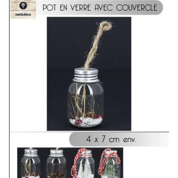 Badaboum Pot En Verre Déco De Noel Avec Couvercle New