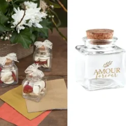 Online Pot Encrier Amour Forever En Verre Transparent Theme Bapteme