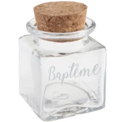 Pot Encrier Bapt Me En Verre Transparent Theme Bapteme