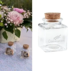 Sale Pot Encrier Communion En Verre Transparent Theme Bapteme