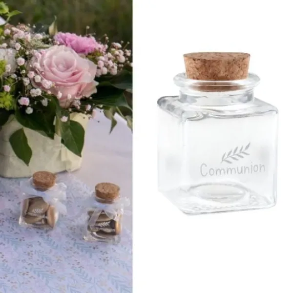 Sale Pot Encrier Communion En Verre Transparent Theme Bapteme