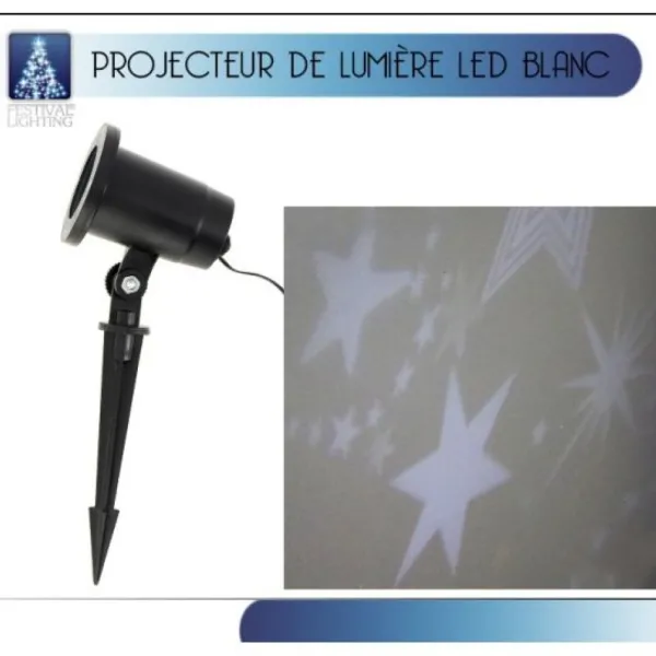 Badaboum Projecteur Led Lumineux Etoile Blanc New