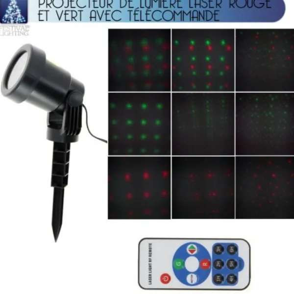 Badaboum Projecteur Led Lumineux Laser Rouge Et Vert Outlet