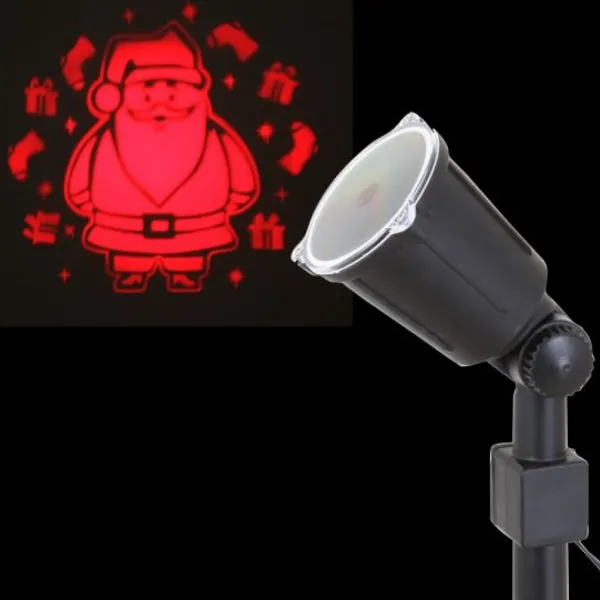 Badaboum Projecteur Led Lumineux Pere Noel Rouge Discount