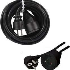 Badaboum Rallonge Lectrique Noir 5 M Tres Pour Extérieur Ip44 Best