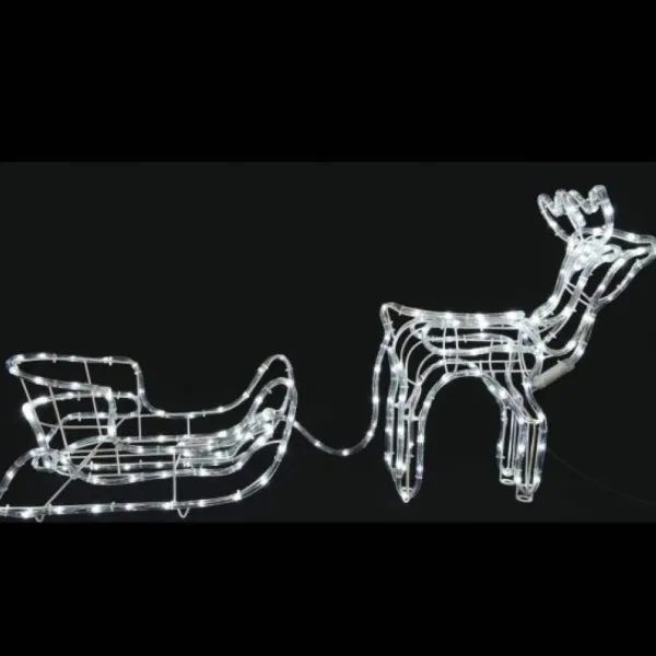 Badaboum Renne Et Traineau Lumineux 198 Led Blanc Discount