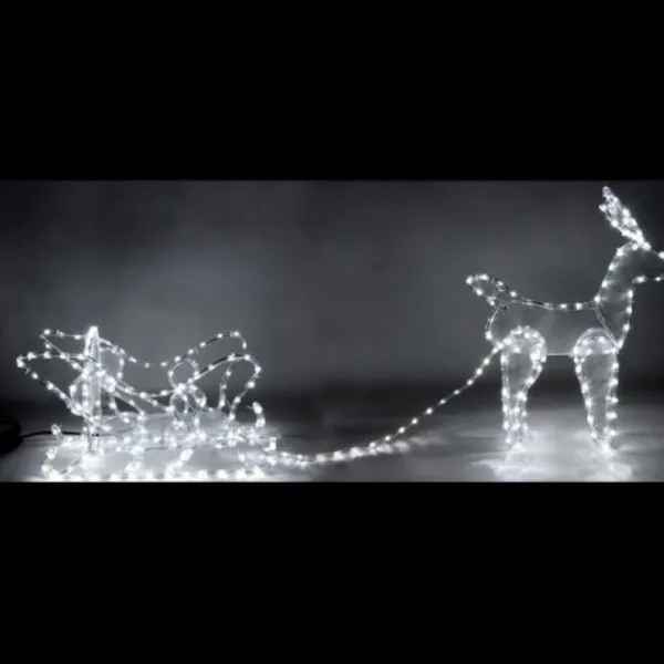 Badaboum Renne Lumineux Avec Son Traineau 336 Led Blanches Online