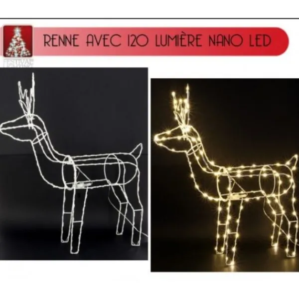 Badaboum Renne Lumineux De Noel 154 Led Blanc Chaud Online