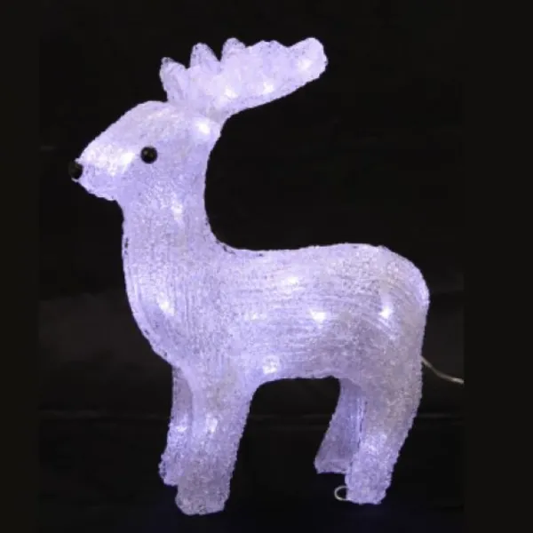 Badaboum Renne Lumineux Solaire 30 Led Blanc Froid