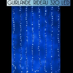 Badaboum Rideau Lumineux De Noel 320 Led Bleu Effet Goutte D'Eau Outlet