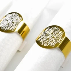New Rond De Serviette Mariage Oriental Or X 6 Pi Ces Theme Eid Mubarak & Ramadan