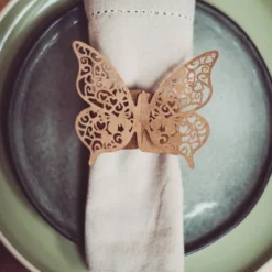 Badaboum Rond De Serviette Papillon Kraft X 20 Pi Ces