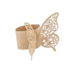 Badaboum Rond De Serviette Papillon Kraft X 20 Pi Ces