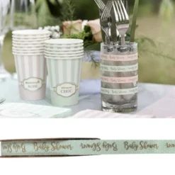 Outlet Ruban Autocollant Baby Shower Vert Theme D Co Baby Shower