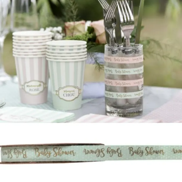 Outlet Ruban Autocollant Baby Shower Vert Theme D Co Baby Shower