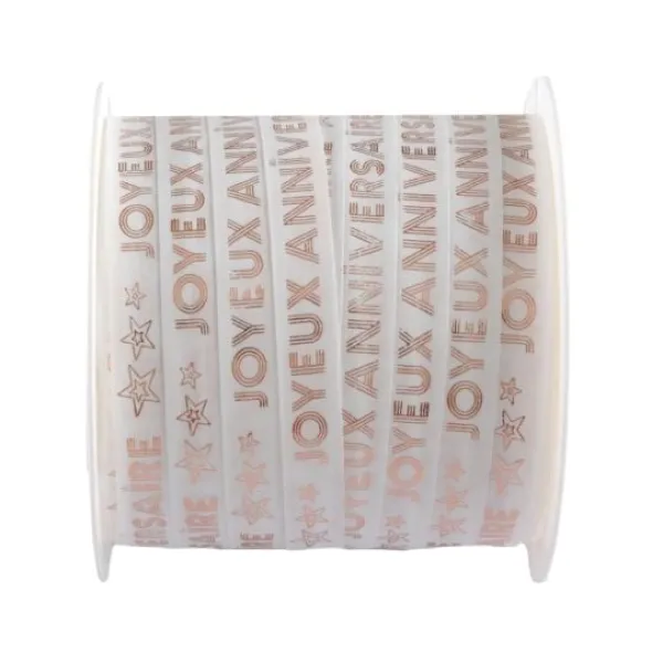 Hot Ruban Bolduc Joyeux Anniversaire Rose Gold 10Mm X 25 M Tres Theme Joyeux Anniversaire