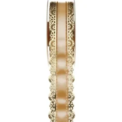 Ruban Charlotte Dentelle Or 50Mm X 20 M Tres Theme Dentelle