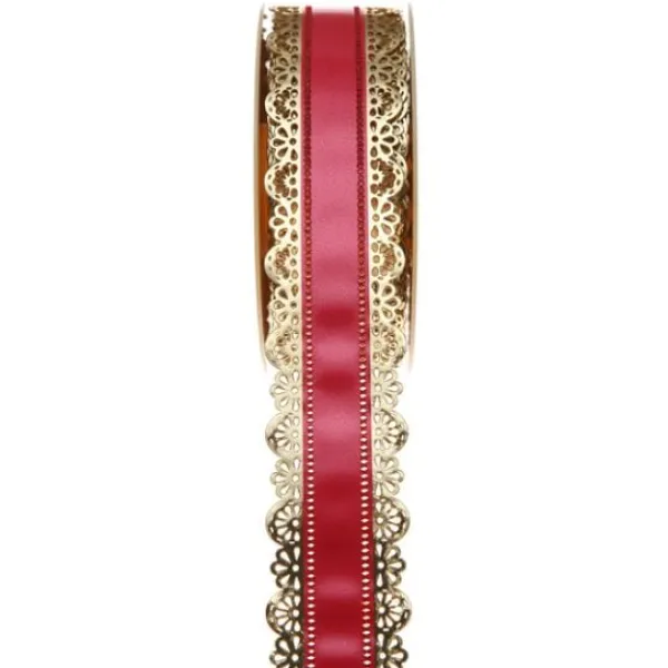 Sale Ruban Charlotte Dentelle Rouge 50Mm X 20 M Tres Theme Dentelle