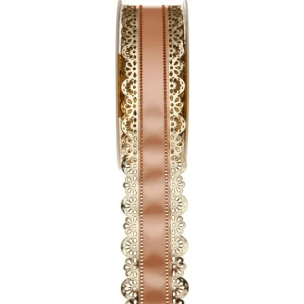 Sale Ruban Charlotte Dentelle Saumon 50Mm X 20 M Tres Theme Dentelle