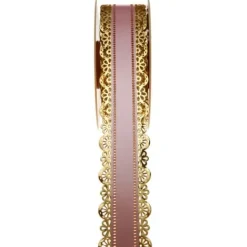 New Ruban Charlotte Dentelle Rose 50Mm X 20 M Tres Theme Dentelle