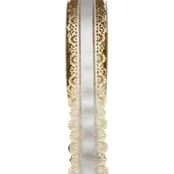 New Ruban Charlotte Dentelle Blanc 50Mm X 20 M Tres Theme Dentelle