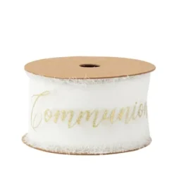 Hot Ruban Effiloch Mousseline Communion Blanc Et Or Theme Communion