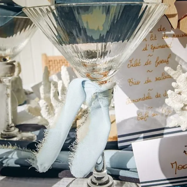 Badaboum Ruban Effiloch Mousseline De Soie Bleu Ciel Discount