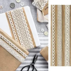 Clearance Ruban En Dentelle Ivoire Assortis X 3 Pi Ces Theme Dentelle