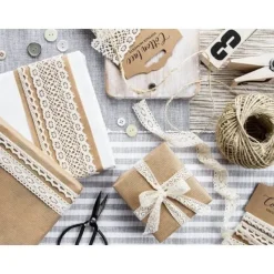 Clearance Ruban En Dentelle Ivoire Assortis X 3 Pi Ces Theme Dentelle