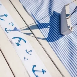 Badaboum Ruban En Lin Blanc Avec Ancre 8Cm X 3 M Tres