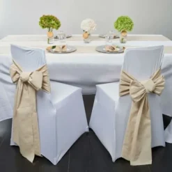 Badaboum Ruban En Lin 20Cm Pour Noeuds De Chaise Mariage