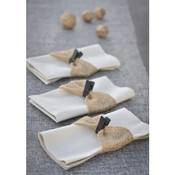 Outlet Ruban Large En Jute Blanc 70Mm Theme Jute