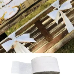 Badaboum Ruban Mariage 8Cm X 20M En Lin Blanc