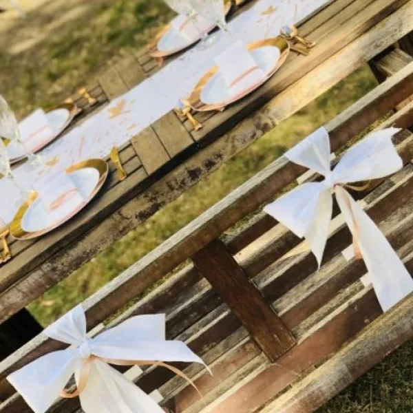 Badaboum Ruban Mariage 8Cm X 20M En Lin Blanc