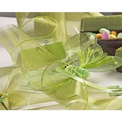 Badaboum Ruban Mariage Organza Large Bleu Marine 10Cm Sale