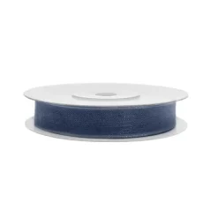 Badaboum Ruban Organdi 7 Mm Bleu Marine X 20 M Tres New