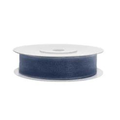 Badaboum Ruban Organdi 15Mm Bleu Marine X 20 M Tres Sale