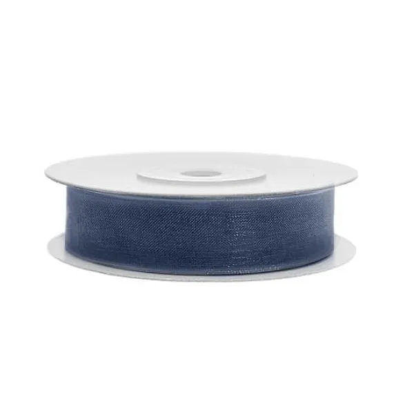 Badaboum Ruban Organdi 15Mm Bleu Marine X 20 M Tres Sale