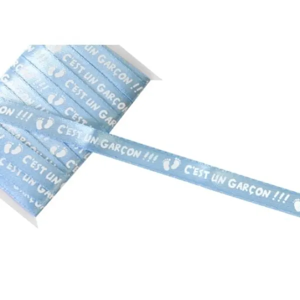 Best Ruban Satin C'Est Un Gar On 5M Theme Gender Reveal