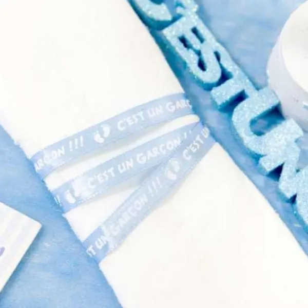 Best Ruban Satin C'Est Un Gar On 5M Theme Gender Reveal