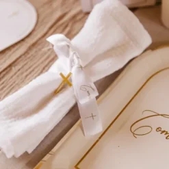 Sale Ruban Satin Communion Croix Blanc Et Or Theme Communion