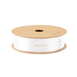 Sale Ruban Satin Communion Croix Blanc Et Or Theme Communion
