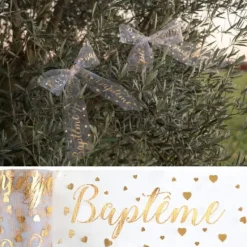 Online Ruban Tulle Bapt Me Or 8Cm X 10 M Tres Theme Bapteme